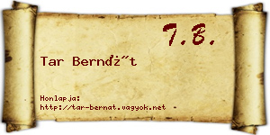 Tar Bernát névjegykártya