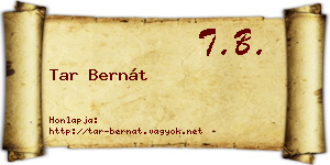Tar Bernát névjegykártya